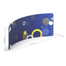 Load image into Gallery viewer, Evolve Curved Fabric Pop Up - 6m - Frame & Graphics Only - with dimensions