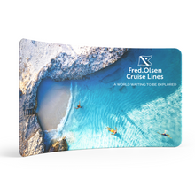 Load image into Gallery viewer, Evolve Curved Fabric Pop Up - 4m - Frame & Graphics Only - with Fred Olsen branding