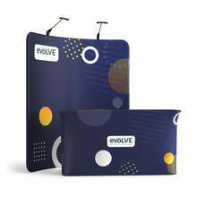 Load image into Gallery viewer, Evolve Curved Fabric Pop Up - 2m with lights and large counter