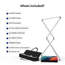Load image into Gallery viewer, QwikFRAME - Seamless Fabric Modular Stand - 3x2 U-Shape