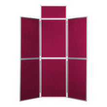 Load image into Gallery viewer, DisplayPro Aluminium - 6 Panel Portable Display Boards - Wine Red Fabric