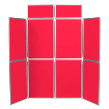 Load image into Gallery viewer, DisplayPro Aluminium - 8 Panel Freestanding Display - Red Fabric