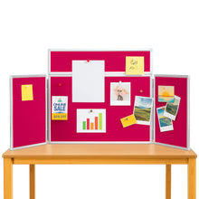 Load image into Gallery viewer, DisplayPro Aluminium - Junior Desktop Display Board - Wine Red Fabric with Literature
