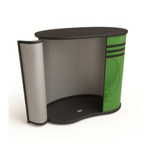 Load image into Gallery viewer, Atlas Curved Promotional Exhibition Counter with Graphic Wrap - Open Back