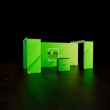 Load image into Gallery viewer, ModuLIGHT LED Lightbox Exhibition Stand - Backwall with 2 Arches - 6m