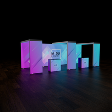Load image into Gallery viewer, ModuLIGHT LED Backlit Exhibition Stand - Backwall with 3 Arches - 8m