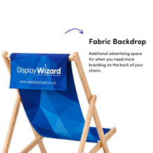 Load image into Gallery viewer, Deckchair with fabric backdrop