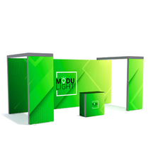 Load image into Gallery viewer, ModuLIGHT LED Lightbox Exhibition Stand - Backwall with 2 Arches - 6m