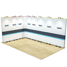 Load image into Gallery viewer, Twist2 Modular Display Stands - L Shape - 5m x 3m with End Caps
