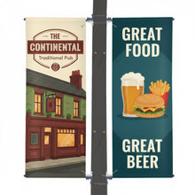 Load image into Gallery viewer, Mistral Twin Lamp Post Banner Close Up
