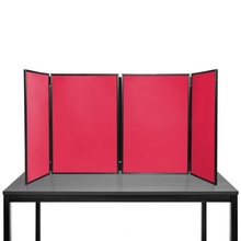 Load image into Gallery viewer, DisplayPro - Senior Plus Desktop Folding Display Board - Black Frame - Red Fabric