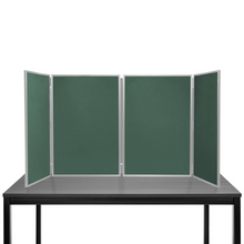 Load image into Gallery viewer, DisplayPro - Senior Plus Desktop Folding Display Board - Grey Frame - Bottle Green Fabric