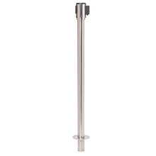 Load image into Gallery viewer, QueuePro Floor-Removable Retractable Belt Barrier - Polished Stainless Steel