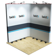 Load image into Gallery viewer, Twist2 - 2m x 2m - L Shape Modular Exhibition Stand with End Caps