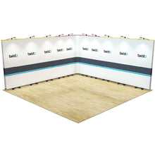 Load image into Gallery viewer, Twist2 Modular Display Stands - L Shape - 5m x 5m with End Caps