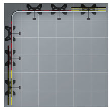 Load image into Gallery viewer, Twist2 Modular Display Stands - L Shape - 3m x 3m with End Caps - Top View