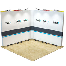 Load image into Gallery viewer, Twist2 Modular Display Stands - L Shape - 3m x 3m with End Caps