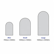 Load image into Gallery viewer, Vertical Flat Bottom Pop Out Banner size Guide