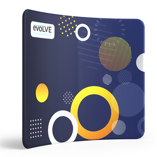 Evolve Curved Fabric Pop Up - 2.5m - Frame & Graphics Only