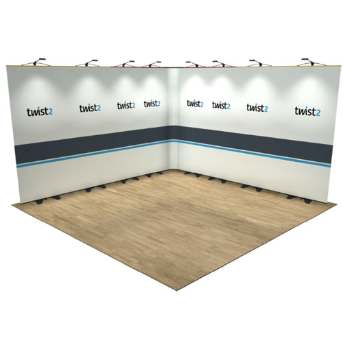 Twist2 Modular Display Stands - L Shape - 4m x 4m