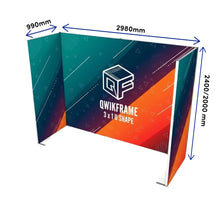Load image into Gallery viewer, QwikFRAME - Shape Seamless Fabric Modular Stand - 3x1 U-Shape
