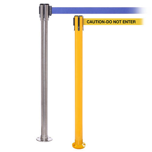 QueuePro Floor-Fixed High-Visibility Retractable Belt Barrier – Display ...