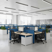Load image into Gallery viewer, Glazed Office Screen -1200mm by  1200mm -Blue Office View
