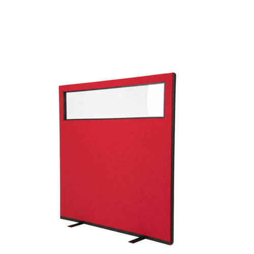 Glazed Office Screen -1200mm by  1200mm - red Size View
