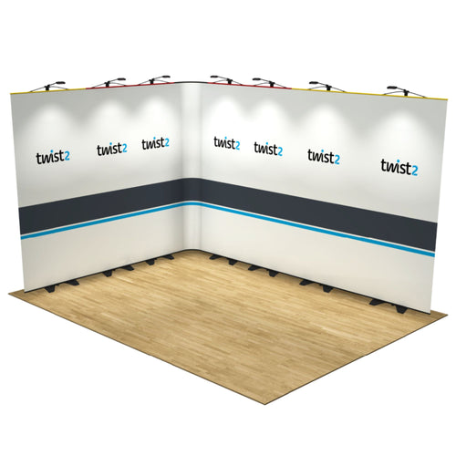 Twist2 Modular Display Stands - L Shape - 4m x 3m