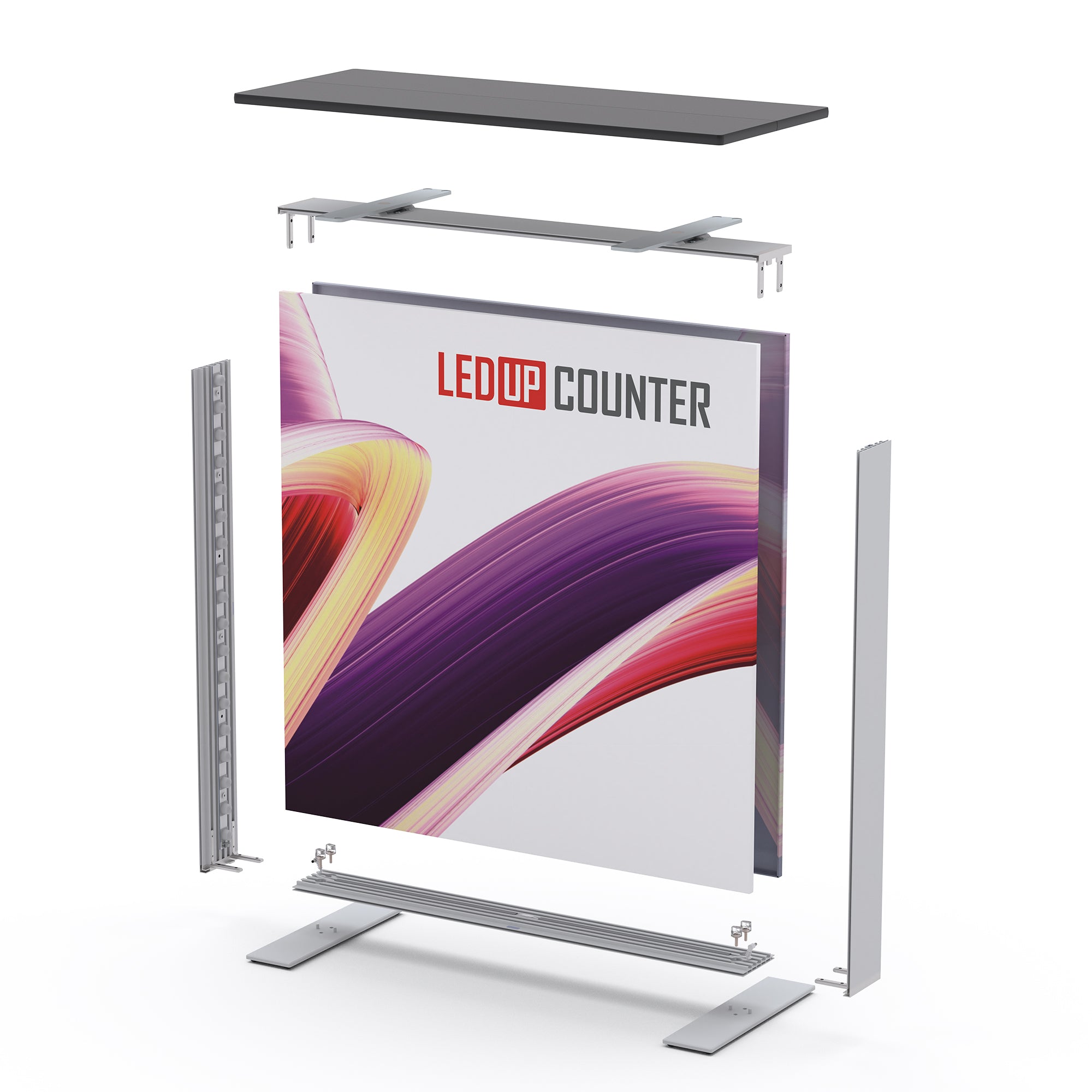 LEDUP Counter | Portable Backlit LED Exhibition Counter – Display Wizard