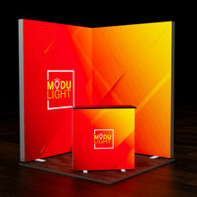 Load image into Gallery viewer, ModuLIGHT LED Lightbox Exhibition Stand - L-Shape - 2m x 2m
