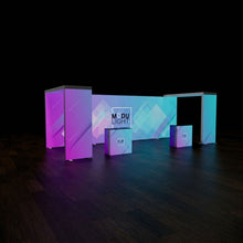 Load image into Gallery viewer, ModuLIGHT LED Backlit Exhibition Stand - Backwall with 2 Arches - 8m Black
