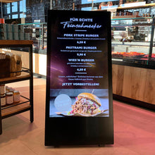 Load image into Gallery viewer, Outdoor Digital Battery A-Board 43 inch Indoor Menu Example
