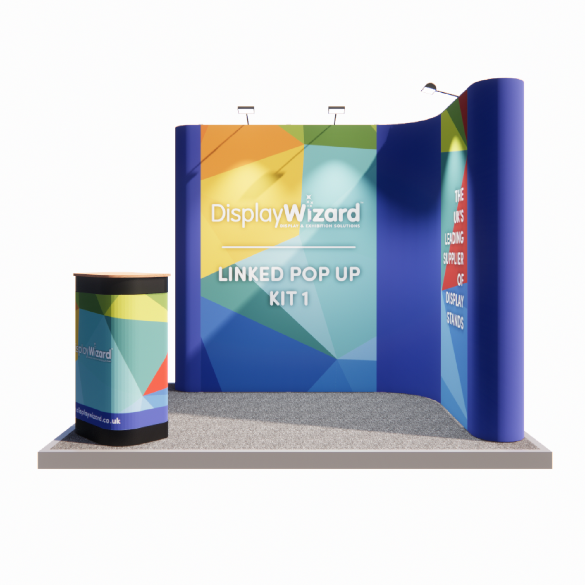 Linked Pop Up Exhibition Stand - Kit 1 - L Shaped - 3m x 2m – Display ...