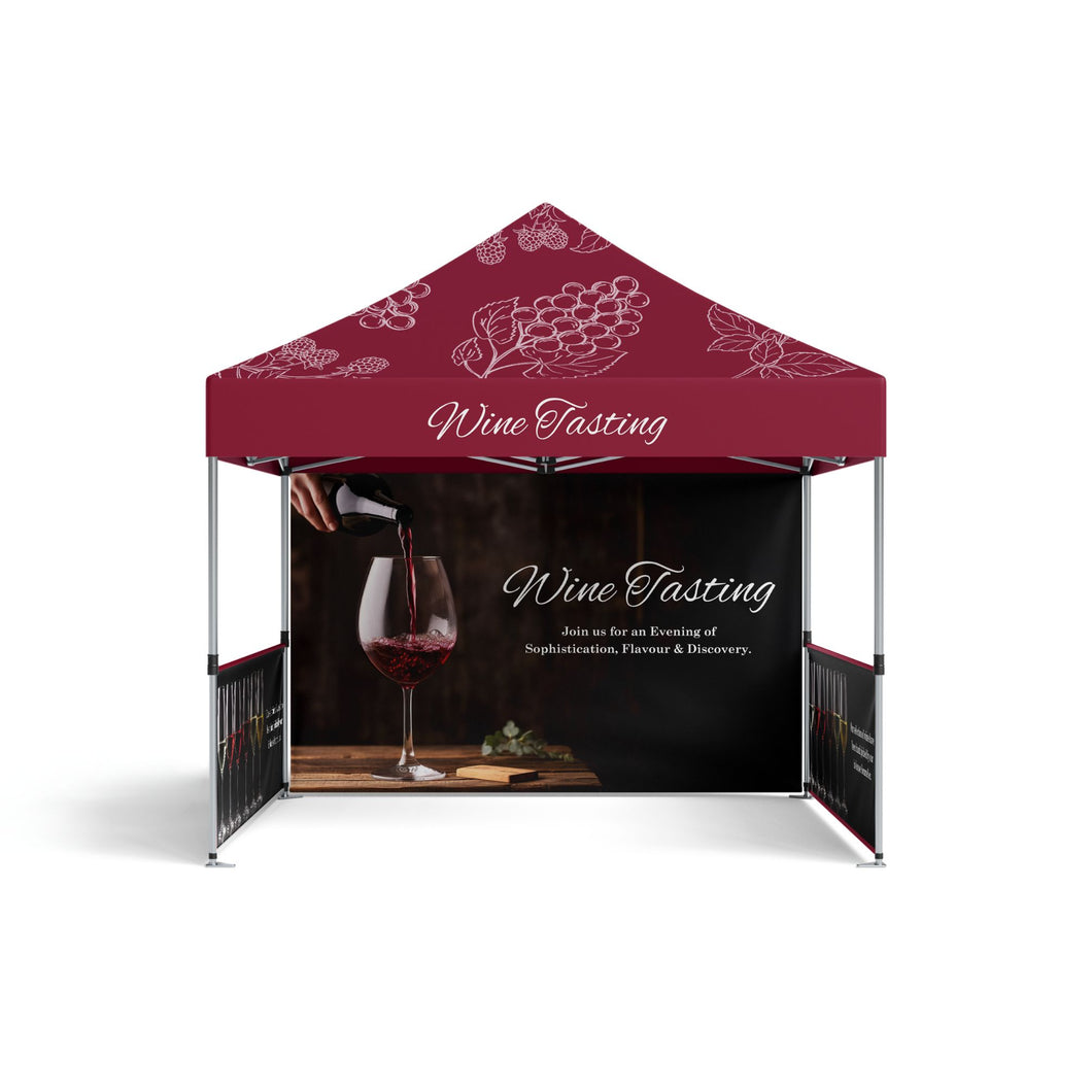 Wine Tasting Gazebo with Backwall and Half Walls