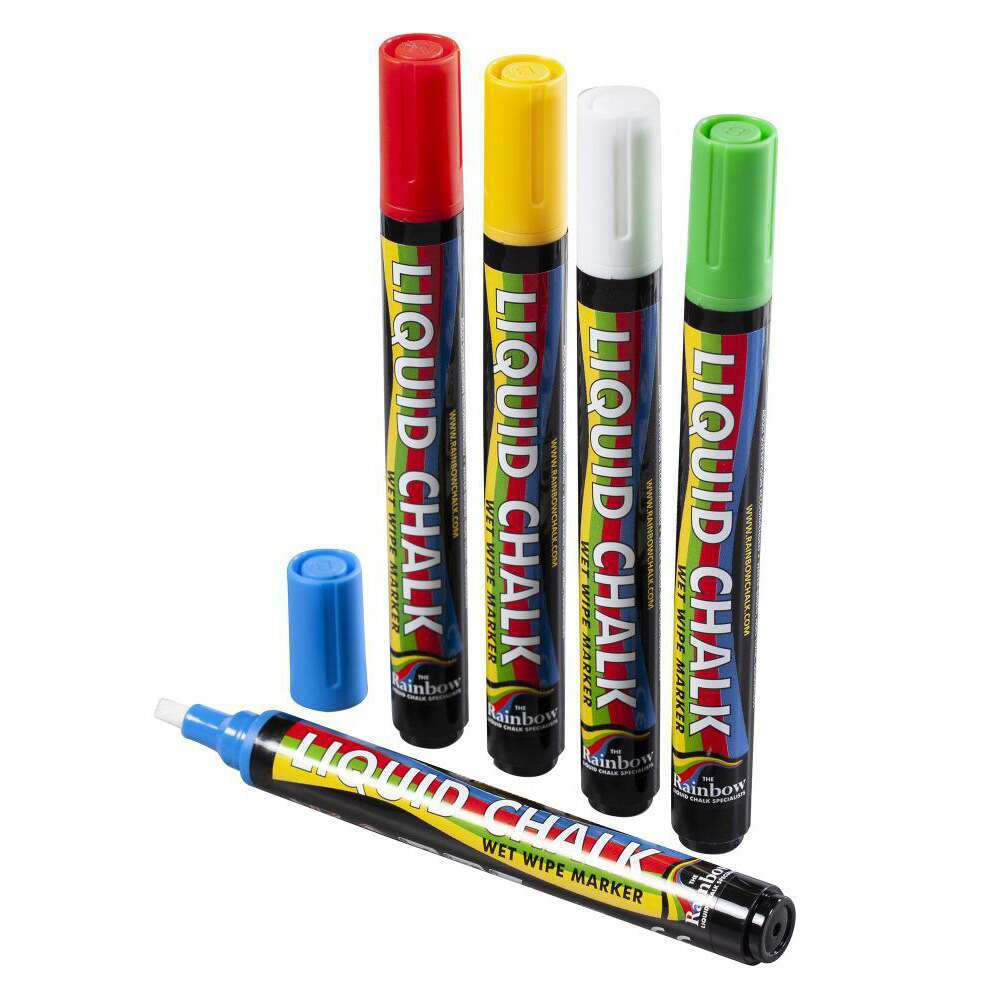Liquid Chalk Pens - Assorted Colours (5 Pens)