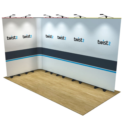 Twist2 Modular Display Stands - L Shape - 4m x 2m